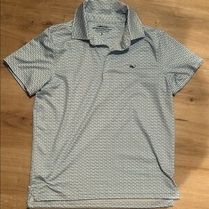 Kids Vinyard Vines Blue Patterned Polo Shirt